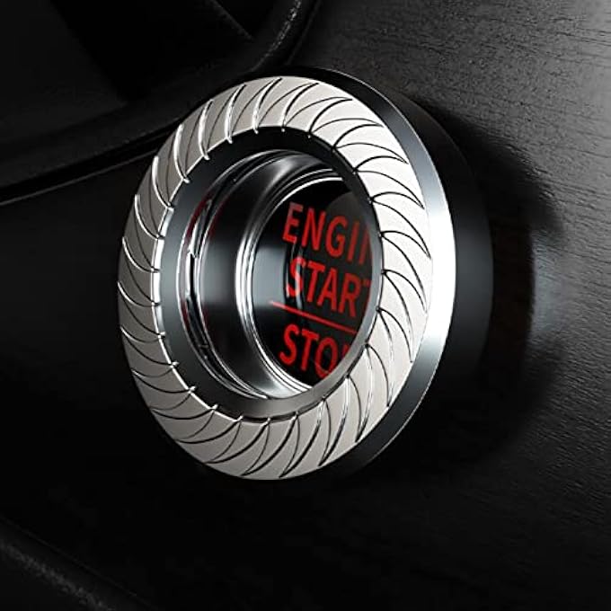 SWIUKPHE غطاء زر بدء تشغيل السيارة غطاء حماية زر بدء تشغيل محرك السيارة غطاء زر بدء التشغيل الدوار غطاء زر بدء تشغيل السيارة بمفتاح واحد ملحقات واقية - Image 3