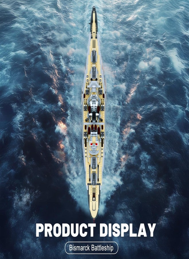 Brihappen Bismarck Battleship Building Kits for Adult Men Boys (2081Pieces) - Large Military World-Class Bismarck Battleship Model for Home Office Collection, Birthday Gifts for Building Blocks Lover - Image 5