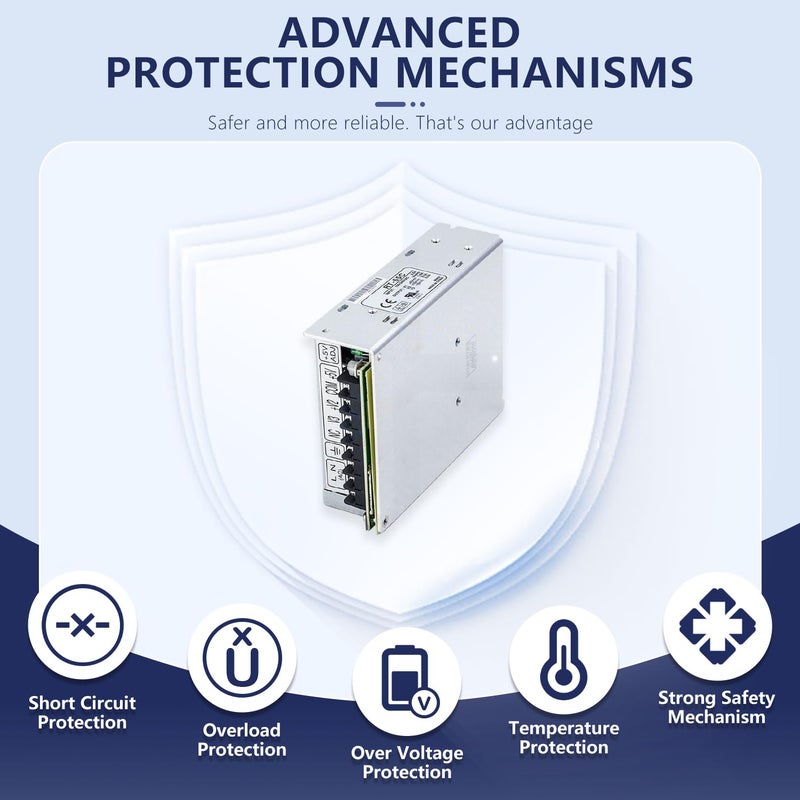 DYSGLOBAL RT 65C مصدر طاقة تبديل ثلاثي الإخراج 65.5 واط 5 فولت 15 فولت 15 فولت للإضاءة الصناعية LED - Image 3