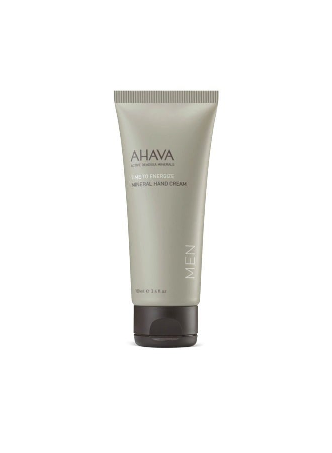 AHAVA كريم يدين معدني للرجال - مغذي وسريع الامتصاص، ينعم ويخفف من جفاف اليدين، يمنع الجفاف، غني بـ G-Force: جذر الزنجبيل، الجينسنغ، ورقة الجنكو بيلوبا والشاي الأخضر، 3.4 أونصة سائلة - Image 1