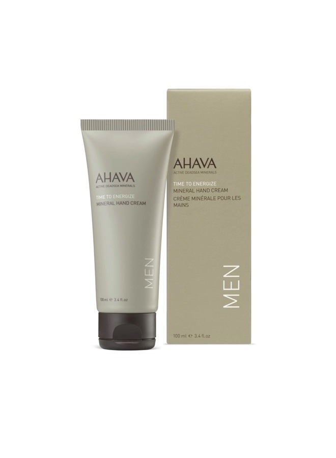AHAVA كريم يدين معدني للرجال - مغذي وسريع الامتصاص، ينعم ويخفف من جفاف اليدين، يمنع الجفاف، غني بـ G-Force: جذر الزنجبيل، الجينسنغ، ورقة الجنكو بيلوبا والشاي الأخضر، 3.4 أونصة سائلة - Image 2