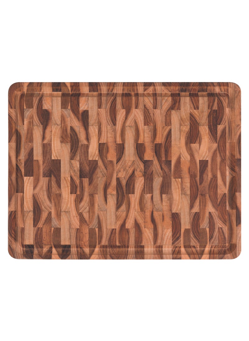 TRAMONTINA - Since 1911,Made in Brazil- 45x35cm Rectangular Cutting Board in Inverted Teak Wood with Mineral Oil Finish - Image 1