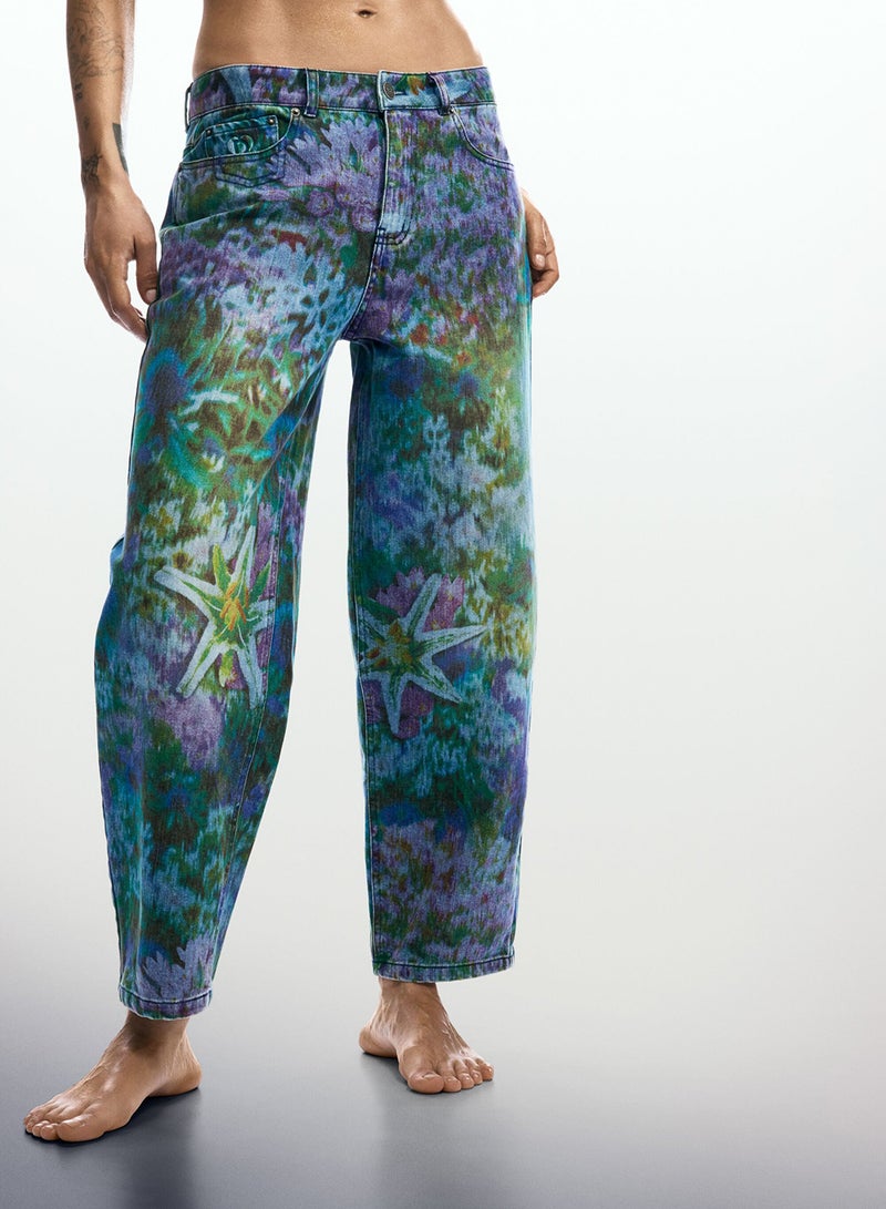 DESIGUAL Baggy-Cut Trousers With Embossed Logo On The Front Pocket - Image 1