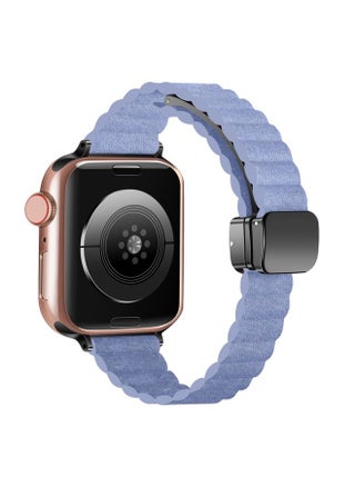 Replacement Strap For Apple Watch Series 7 41mm Water Ripple Magnetic Folding Buckle Watch Band, Style: Thin Version Light Blue - pzsku/Z2834D608B4F2C67DBB2BZ/45/_/1714875567/2c40ebfb-bc7c-4eb4-b383-5e16c984449f