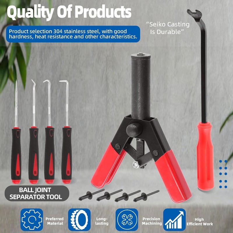 Glarks 46Pcs Plastic Poly Rivet Gun Set with Assorted Rivets and Fastener Removal Tool - Image 3