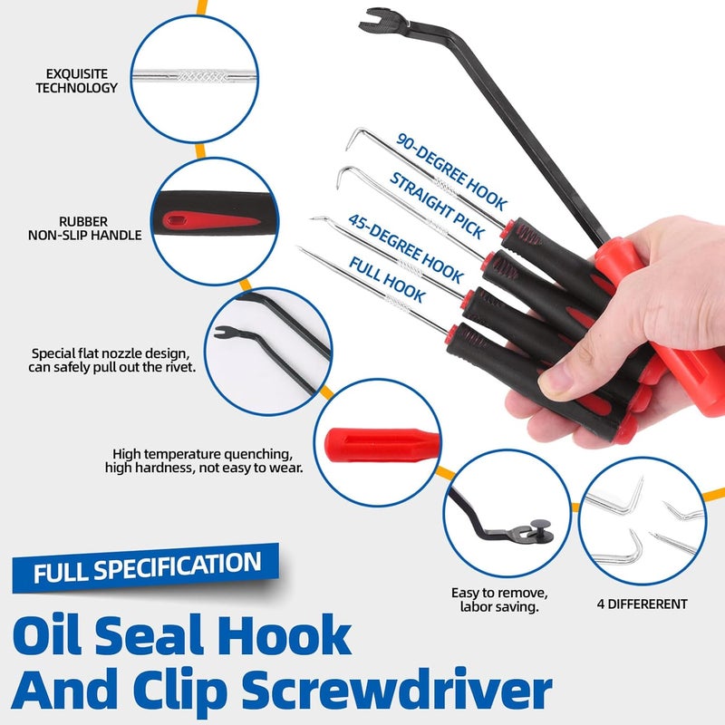 Glarks 46Pcs Plastic Poly Rivet Gun Set with Assorted Rivets and Fastener Removal Tool - Image 5