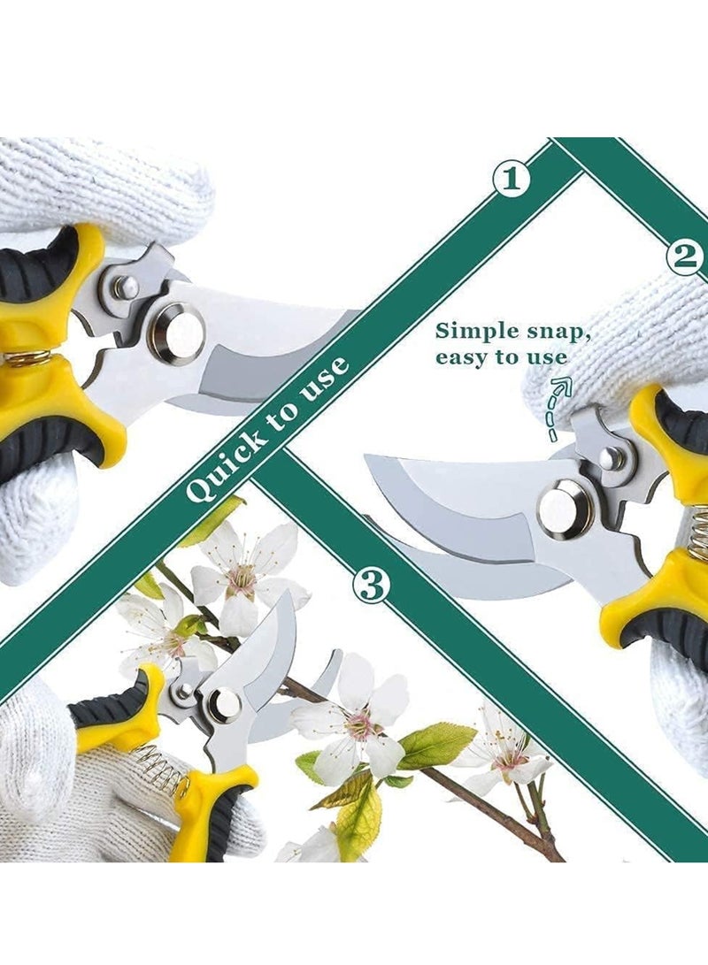 MIXDE Garden Shears,3 pack  Pruner Secateurs with Stainless Steel Blade,Hand Pruner,Ergonomic Garden Secateurs Set,for Cutting Flowers, Trimming Plants, Bonsai, Fruits & Vegetables Picking  - Image 5