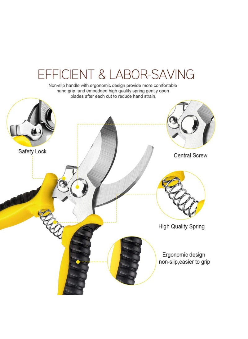 MIXDE Garden Shears,3 pack  Pruner Secateurs with Stainless Steel Blade,Hand Pruner,Ergonomic Garden Secateurs Set,for Cutting Flowers, Trimming Plants, Bonsai, Fruits & Vegetables Picking  - Image 3