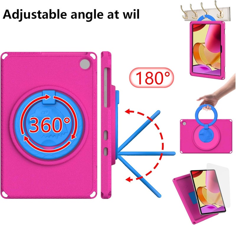 Eagle Pattern Tablet Case, Shockproof EVA Cover with Rotatable Stand, Lightweight Anti-Scratch Anti-Drop Protector for Tablet (Rosy) - Image 3