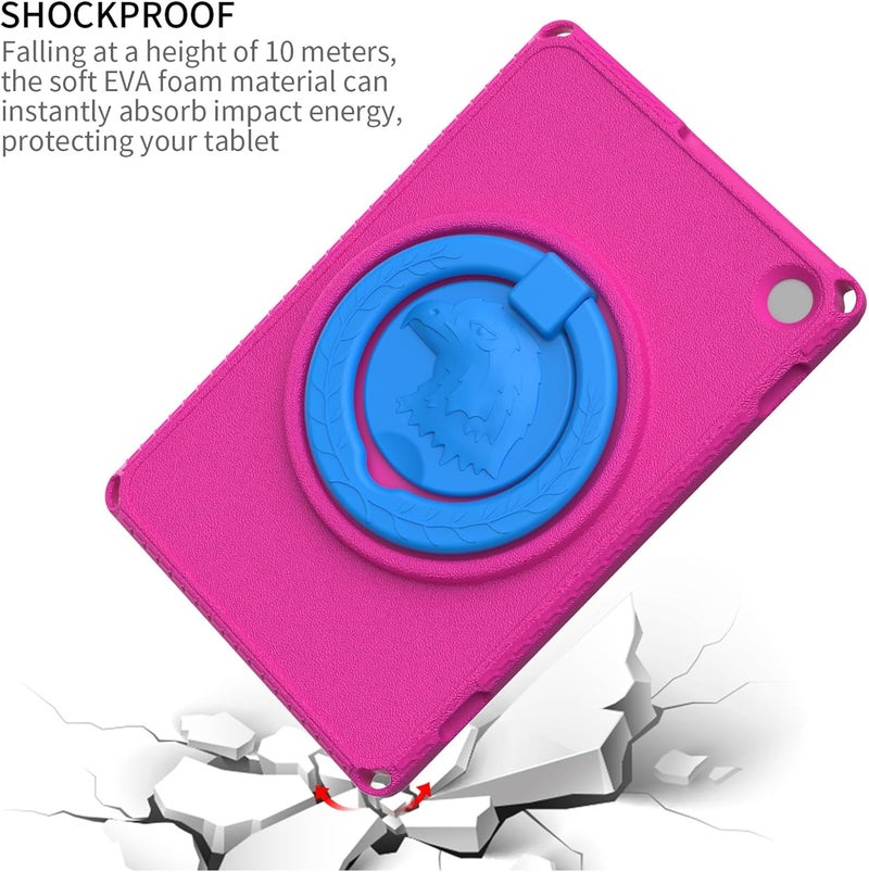 Eagle Pattern Tablet Case, Shockproof EVA Cover with Rotatable Stand, Lightweight Anti-Scratch Anti-Drop Protector for Tablet (Rosy) - Image 5