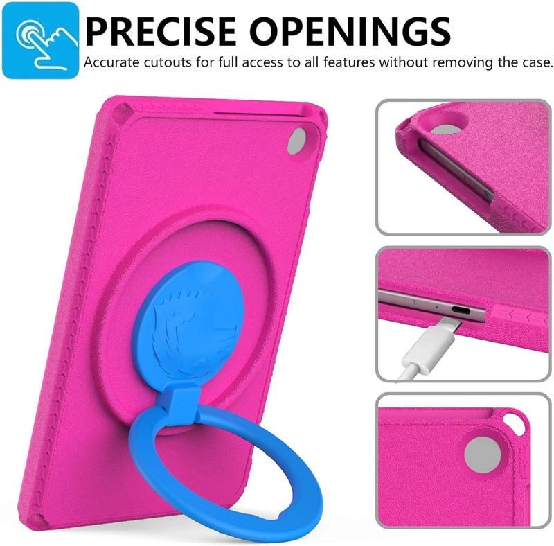 Eagle Pattern Tablet Case, Shockproof EVA Cover with Rotatable Stand, Lightweight Anti-Scratch Anti-Drop Protector for Tablet (Rosy) - Image 4