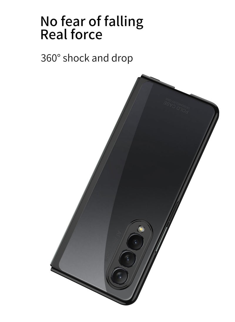 LEEKA Samsung Fold 3 Luxury Case Slim Flip Full Cover For Samsung Galaxy Z Fold 3 Case Anti-knock Plastic Matte Hard Clear Style Cover New Design 2023 For Samsung Galaxy Z Fold 3  - Image 4