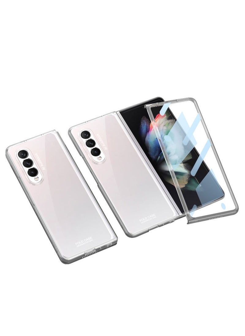 LEEKA Samsung Fold 3 Luxury Case Slim Flip Full Cover For Samsung Galaxy Z Fold 3 Case Anti-knock Plastic Matte Hard Clear Style Cover New Design 2023 For Samsung Galaxy Z Fold 3  - Image 1