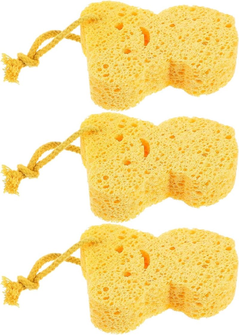 3pcs Natural Fiber Bath Sponge Set, Absorbent Cellulose Shower Sponges and Body Cleaning, Eco-Friendly Soft Exfoliating Bathing Accessories for Gentle Skin Care Random Style - Image 1