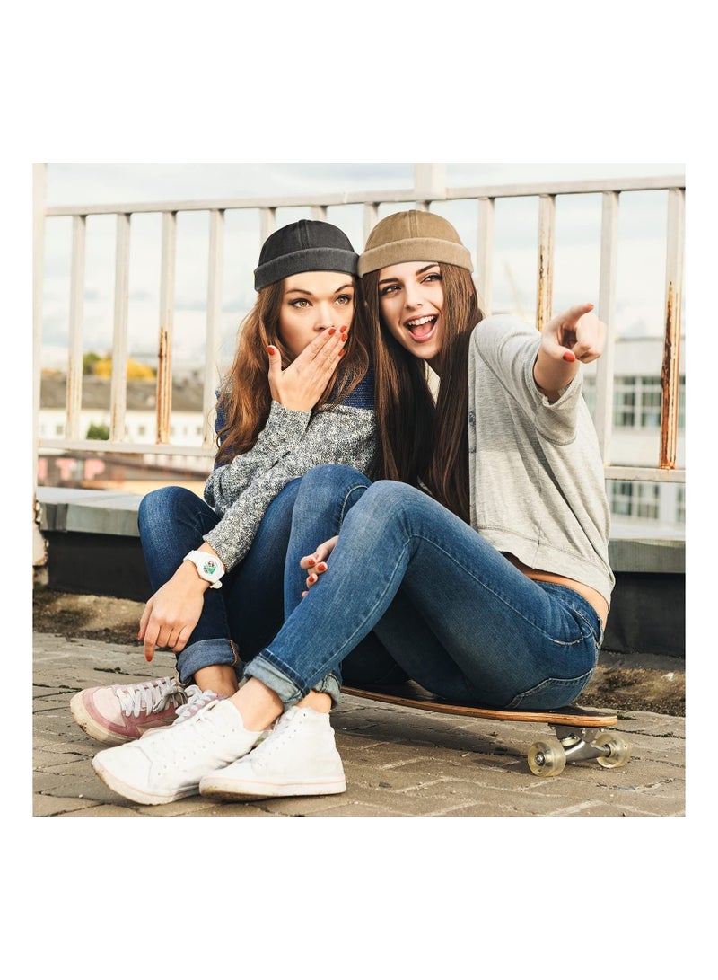 2 Pieces Brimless Hats for Men Adjustable Docker Hat Casual No Brim Hat Visor Less Flip Hat Sailor Skullcap Leather Buckle Street Casual Docker Beanie Skull Caps - Image 1