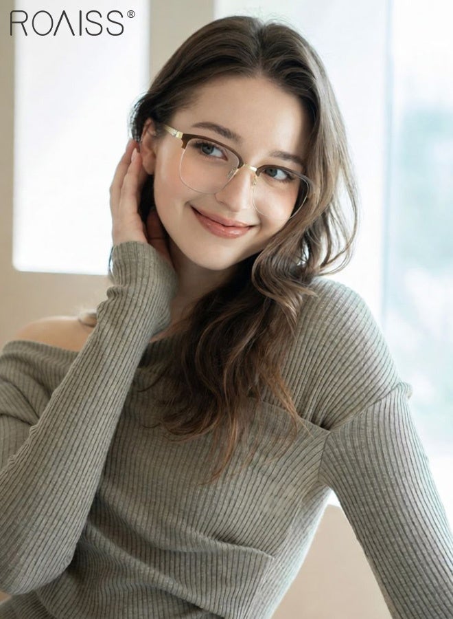 رويس مجموعة نظارات شمسية مربعة مستقطبة للنساء، نظارات شمسية مستقطبة مقاومة للأشعة فوق البنفسجية 400 مع عدسات بنية مستقطبة مغناطيسية تقدمية، مناسبة لركوب الدراجات والقيادة في الهواء الطلق - Image 2