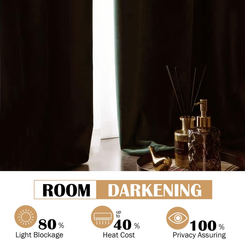 Beauoop Sage Green Velvet Curtains 84 Inches Long 2 Panels for Bedroom Living Room Soft Luxury Room Darkening Thermal Insulated Soundproof Rod Pocket Window Treatments Drapes, 52X84 Set of 2 - Image 4