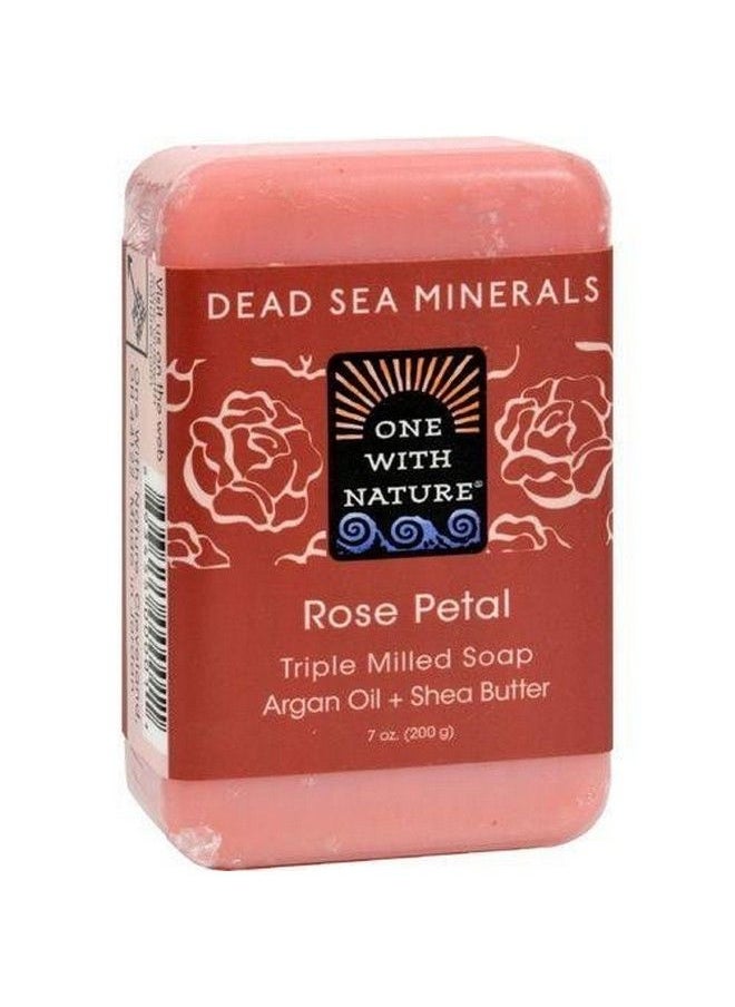 ONE WITH NATURE Dead Sea Mineral Rose Petal Bar Soap 7 Oz  - Image 1