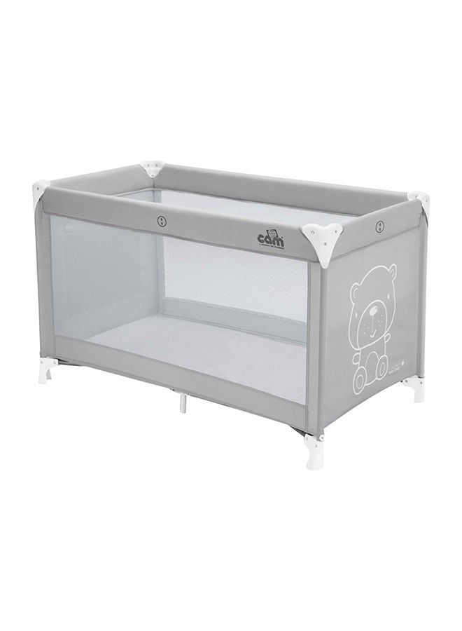 cam سرير السفر ليتينو ديلي بلس - رمادي - سرير سفر مدمج يمكن أخذه في أي مكان، من 0 إلى 36 شهرًا، 2 عجلات، حقيبة سفر، طي مدمج، جيب كبير، سرير أطفال، سرير رضيع - Image 2