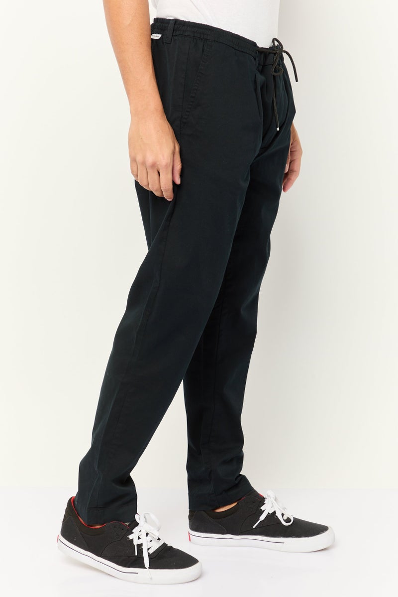Gazzarrini Men Regular Fit Plain Chino Pants, Black - Image 3