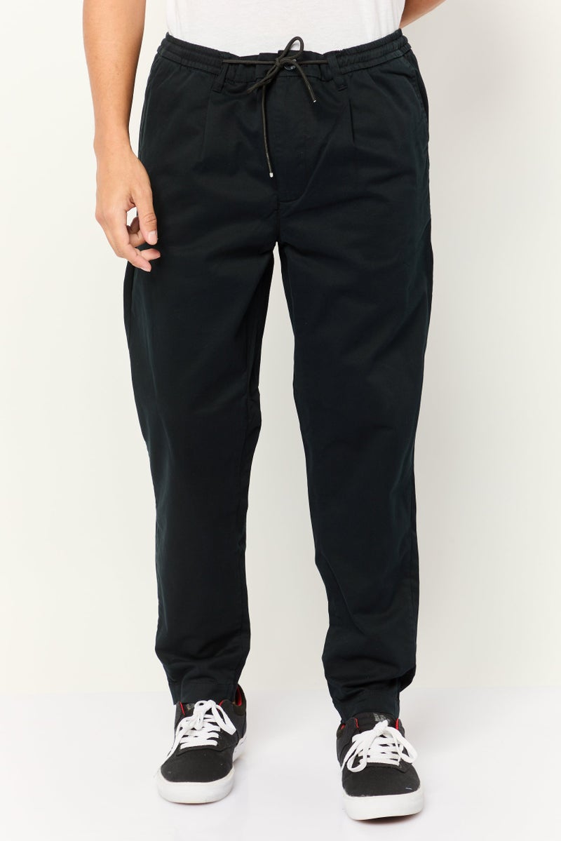 Gazzarrini Men Regular Fit Plain Chino Pants, Black - Image 1