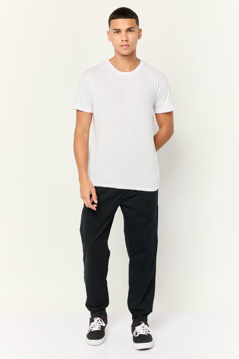 Gazzarrini Men Regular Fit Plain Chino Pants, Black - Image 4