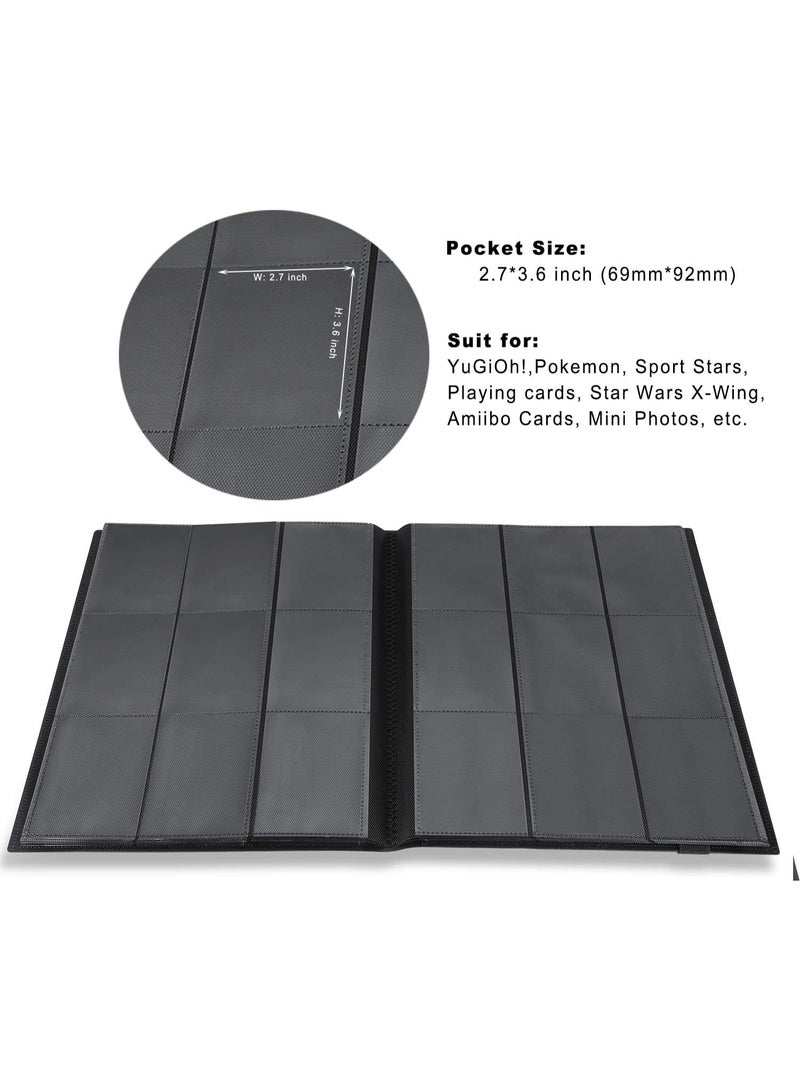 Trading Card Album Holder 360 Pockets, Side Loading PP Pockets Sleeves, Cards and Coupons Protector Storage Book (Blue) - Image 3