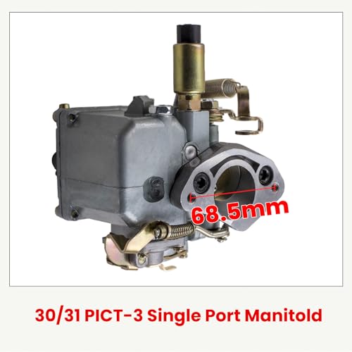 Tuningsworld 30/31 PICT-3 Carburetor for VW Beetle Air Cooled Type 1 2 3 4 Bug Bus Gghia 1975-1982 Single Port 1500CC Manifold, 113129029A 027H117510E Automatic Choke Carb 30 Pict 1 Carburetor - Image 3