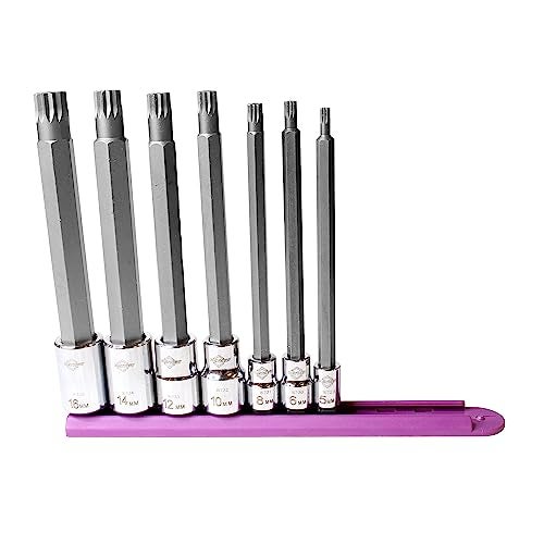 Mayhew Tools 16047 Triple Square Insert Socket Bit Set Chrome 7Piece LongLength - Image 1