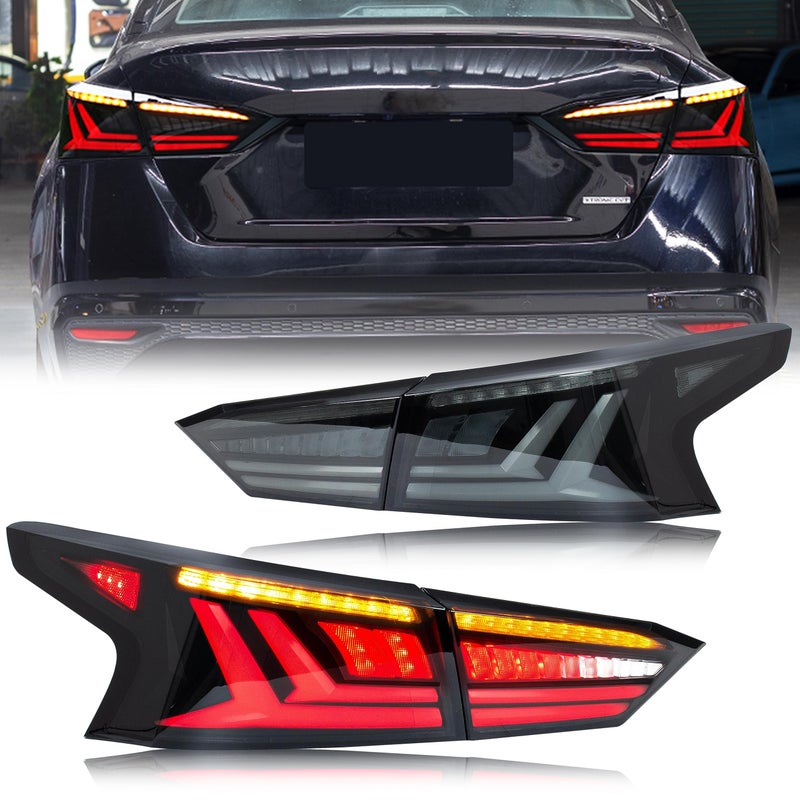 inginuity time LED Tail Lights for Nissan Altima 20192024 Smoked Rear Lamps SR Sequential Signal Startup Animation Assembly