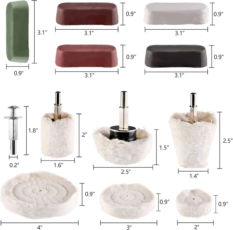 Hedume مجموعة هيدوم من 12 وسادة تلميع وعجلات تلميع - Image 2
