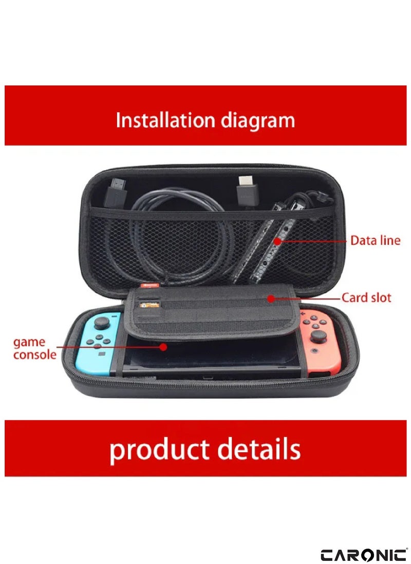 CARONIC - Switch Carrying Case Compatible With Nintendo Switch And Oled High Capacity Travel Console And Accessories Blue - Image 1