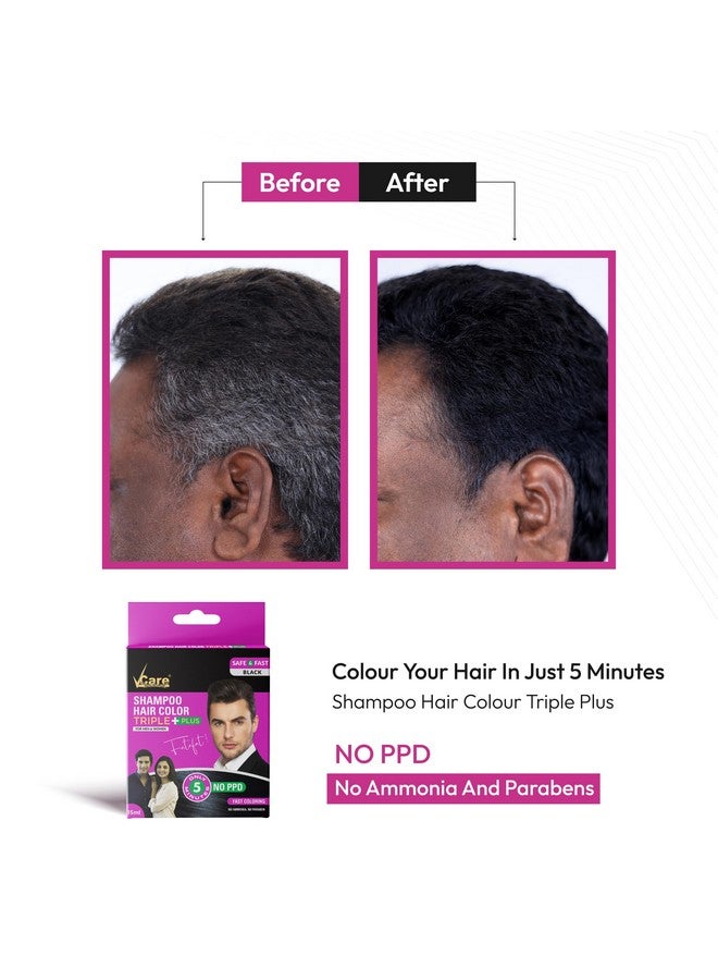 في كير شامبو تلوين الشعر - 15 مل لون أسود ويغذي شعرك بعمق | صبغة شعر في 5 دقائق | غني بعوامل النمو ومضادات الأكسدة، خالٍ من الأمونيا والكبريتات (عبوة من 3 قطع) - Image 5