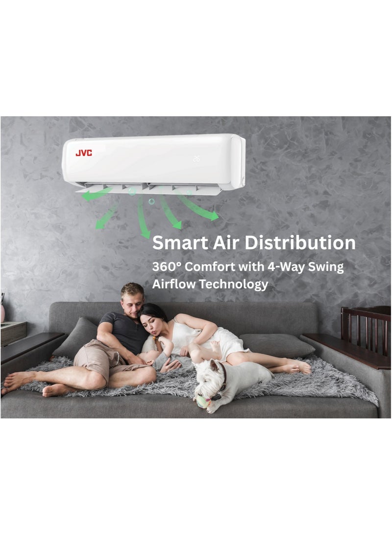 JVC JVC 2 Ton Inverter Split AC | 24000 BTU | T3 Rated | R32 Refrigerant | 4-Way Swing | Gold Fin Condenser | Consistent Cooling | Energy Efficient AC for Large Rooms | 5 Years Compressor Warranty -WG-NACI134W5S  - Image 5