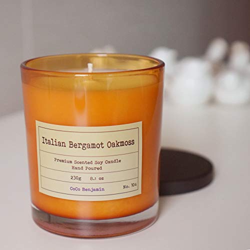 CoCo Benjamin 100% Soy, Highly Scented, Hand Poured Soy Candle (Italian Bergamot Oakmoss) - Image 2