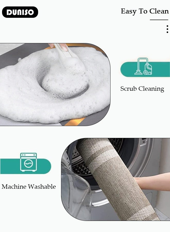DUNISO Kitchen Rugs and Mats Diatom Mud Kitchen Mat Set, Non-Skid Soft Absorbent Kitchen Mats Set for Floor, Comfort Runner Rug Carpets for Kitchen Floor, Sink, Laundry（40*60cm/40*120cm） - Image 5