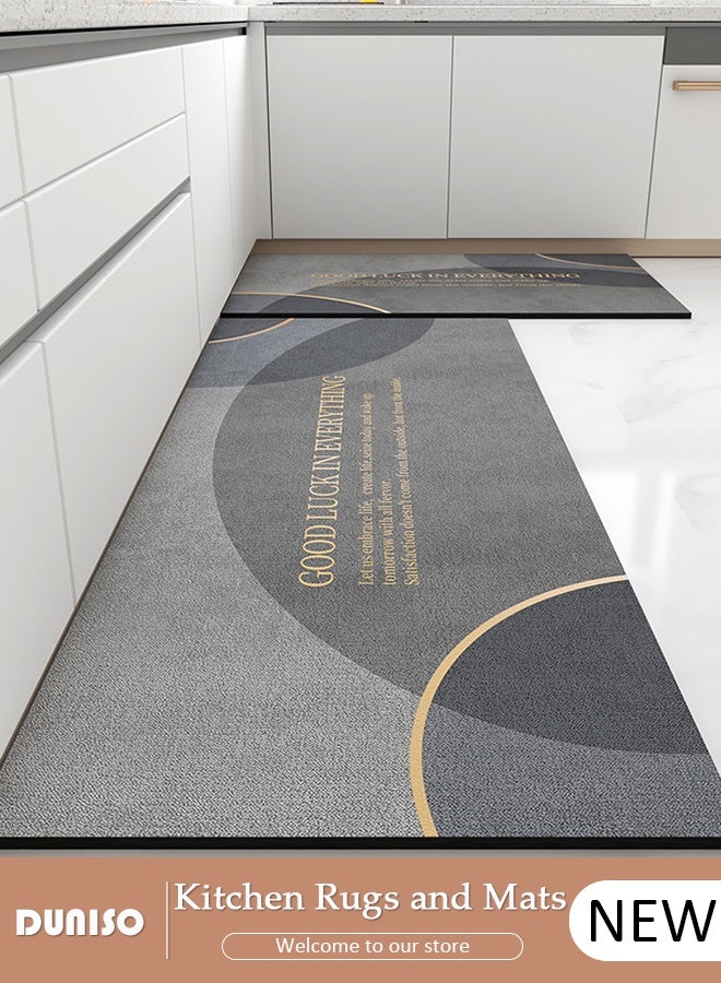 DUNISO Kitchen Rugs and Mats Diatom Mud Kitchen Mat Set, Non-Skid Soft Absorbent Kitchen Mats Set for Floor, Comfort Runner Rug Carpets for Kitchen Floor, Sink, Laundry（40*60cm/40*120cm） - Image 1