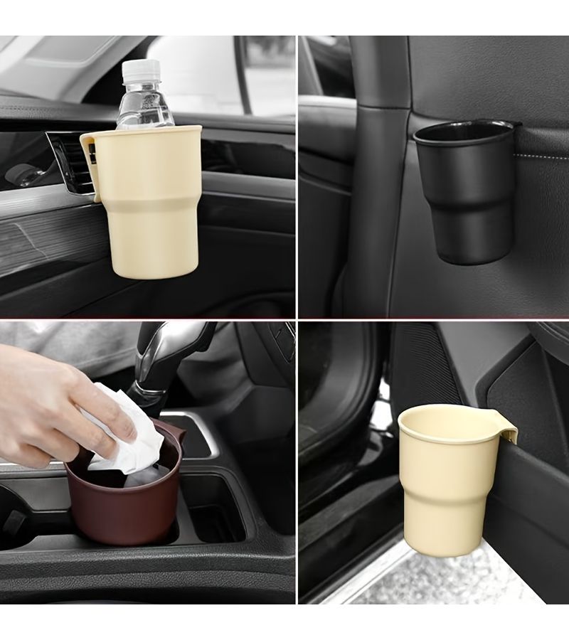 2Pcs Black Adjustable Vent Clip Car Cup Holder Double Layer Non Slip Drink Holder Durable Dashboard Mount Suitable For Cell Phones Car Interior Compatible With Air Conditioner Vents - Image 4