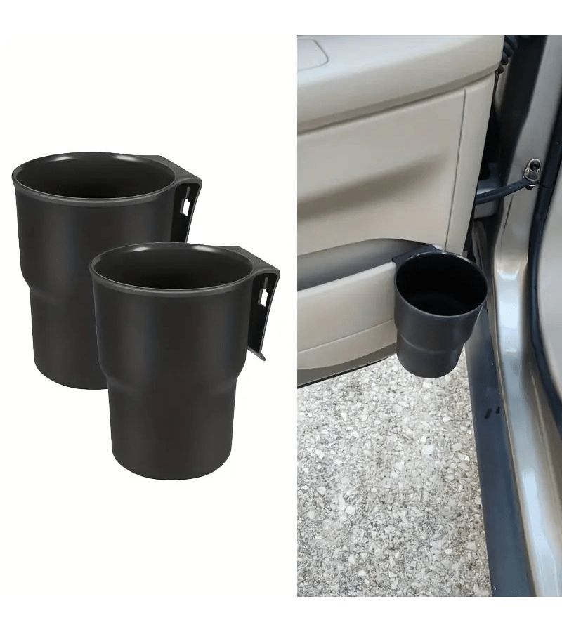 2Pcs Black Adjustable Vent Clip Car Cup Holder Double Layer Non Slip Drink Holder Durable Dashboard Mount Suitable For Cell Phones Car Interior Compatible With Air Conditioner Vents - Image 2