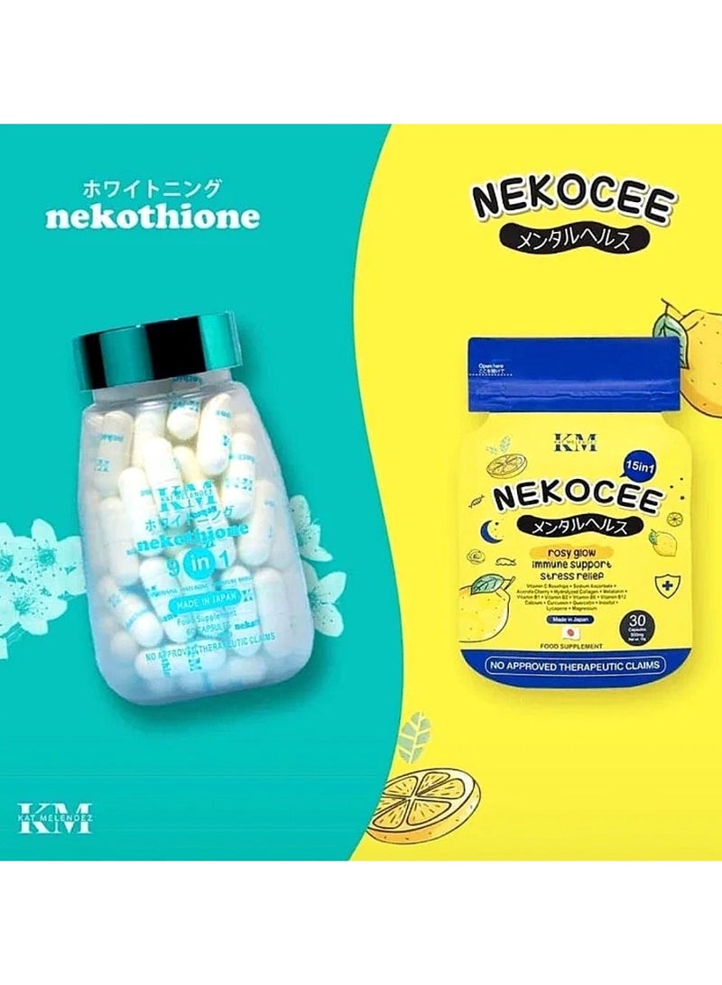 كي ام نيكوسِي 15 في 1، 30 كبسولة & nekothione 9in1 (مكمل غذائي بدون ادعاءات علاجية معتمدة 60 كبسولة - Image 2