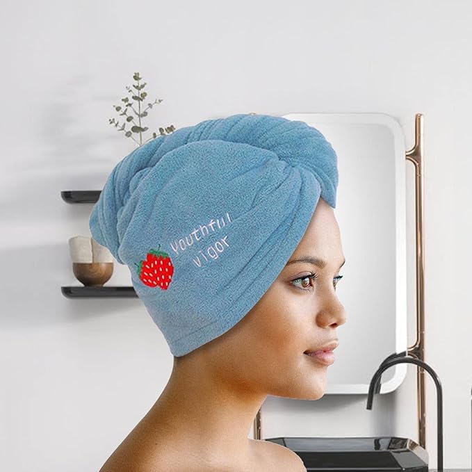 CLICKSWIFT® Hair Wrap Towels for Women Wet Hair, Curly, Longer, Thicker Hair Drying Towels for Women Wipe Head After Washing Hair Towels 1 Pcs - Image 2