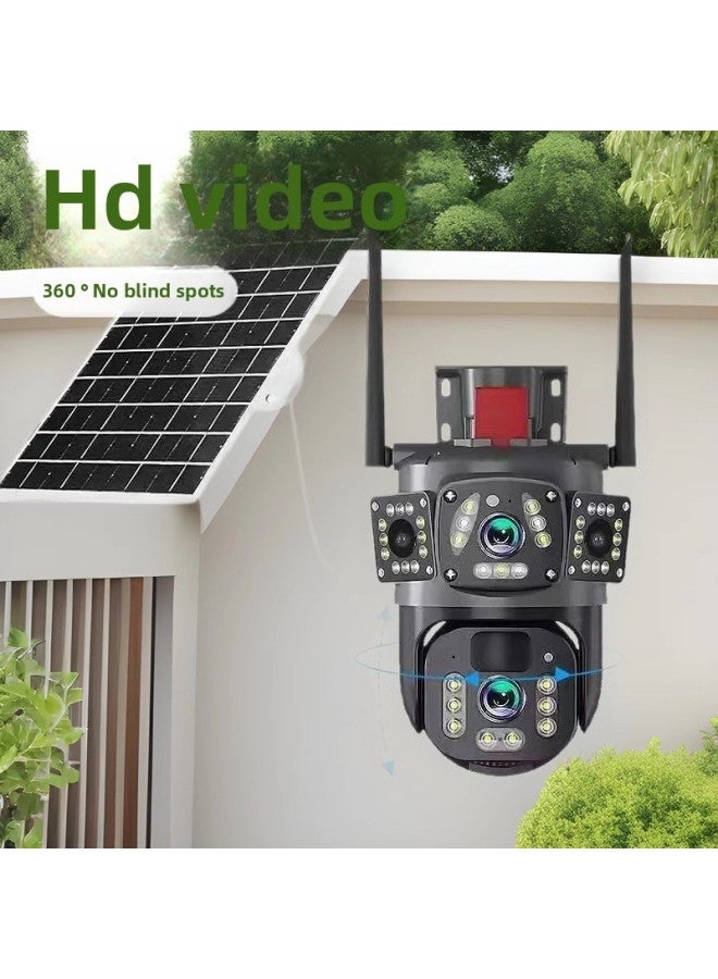 Explosion V380PRO Outdoor Waterproof WiFi4G Dual Lens Dual Screen HD Surveillance Camera Waterproof-Color:Wifi Solar Version