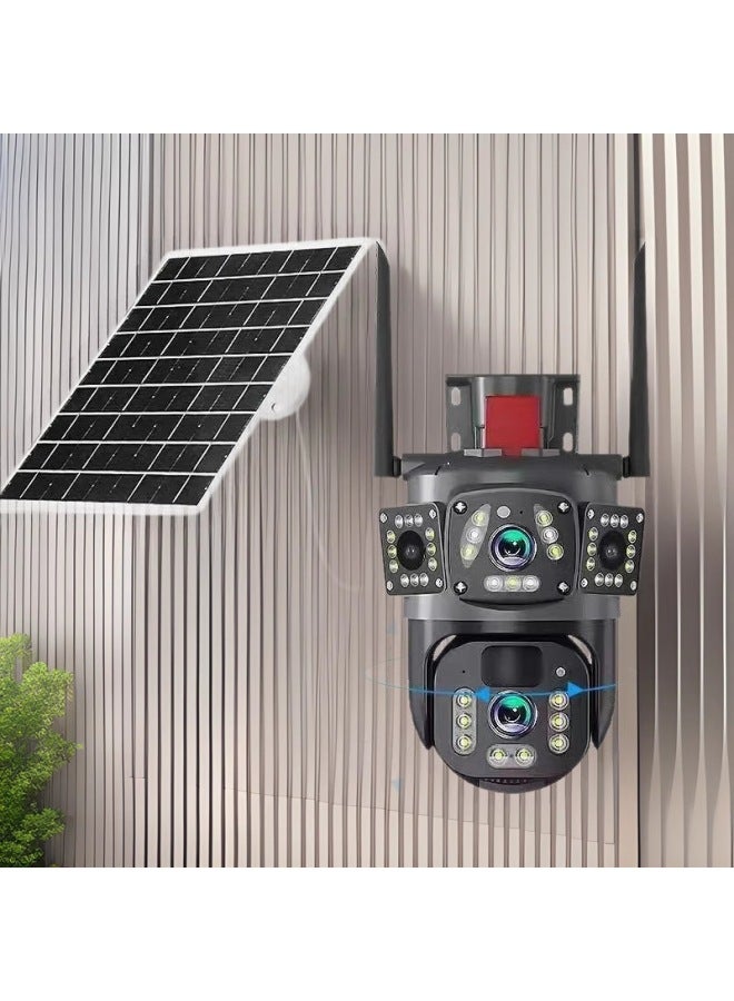 Explosion V380PRO Outdoor Waterproof WiFi4G Dual Lens Dual Screen HD Surveillance Camera Waterproof-Color:Wifi Solar Version