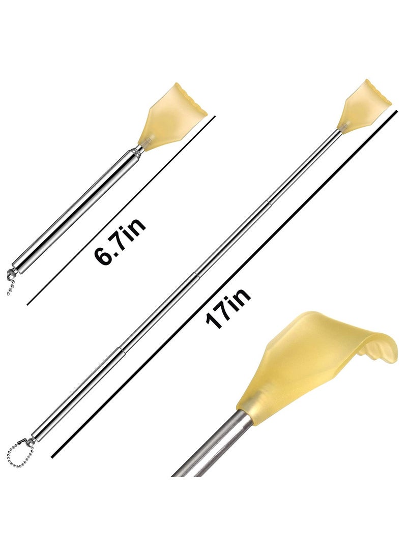 AlexVyan 6.5 Inch Extendable Itching Stick Back Massager Back Scratcher, Extendable Extra Long Massage Tools,Stainless Steel Heavy Duty Curved Back Itching Scratcher for Men Women Kids - Image 1