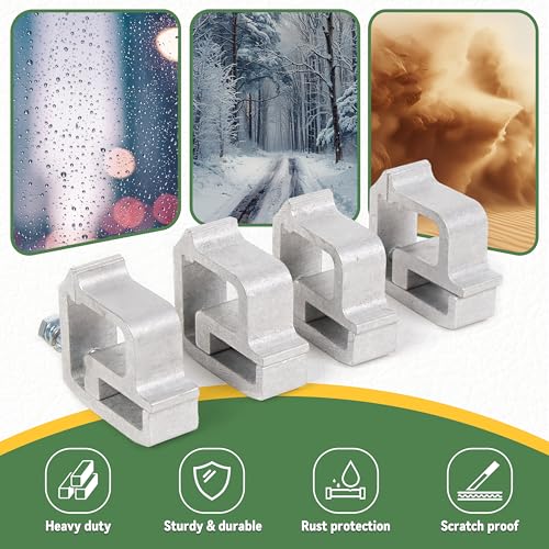 KUAFU Truck Cap Mounting Clamps Compatible with Chevrolet Chevy Ford Dodge Ram Sierra Dakota Ram 1500 2500 3500 F150 F250 for Mounting Caps Camper Shell Topper Canopy Heavy Duty Aluminum (4Pcs-Silver) - Image 5
