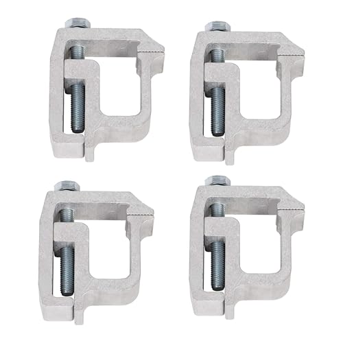 KUAFU Truck Cap Mounting Clamps Compatible with Chevrolet Chevy Ford Dodge Ram Sierra Dakota Ram 1500 2500 3500 F150 F250 for Mounting Caps Camper Shell Topper Canopy Heavy Duty Aluminum (4Pcs-Silver) - Image 1