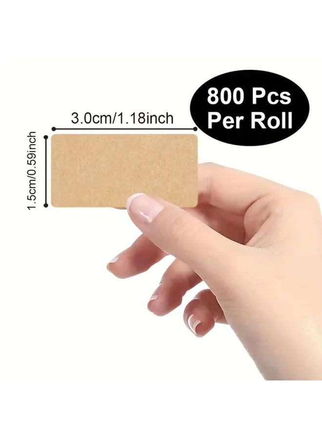 800pcs Kraft Paper Self Adhesive Labels Roll for Office School Home Organization Easy Apply Remove No Residue - Image 2