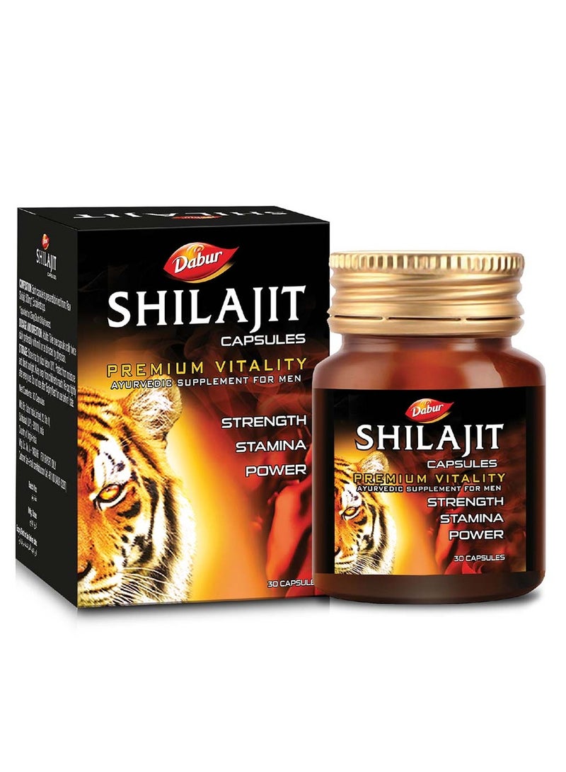 Dabur كبسولات شيلجيت من أجل الحيوية والصحة، عبوة من 30 كبسولة - Image 1