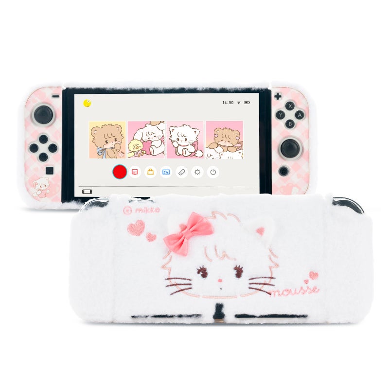 GeekShare Protective Case for Switch OLEDKawaii Plush Cover AntiScratch Switch Hard Case Protector Compatible with Switch OLED Mikko Sweet Thoughts - Image 2