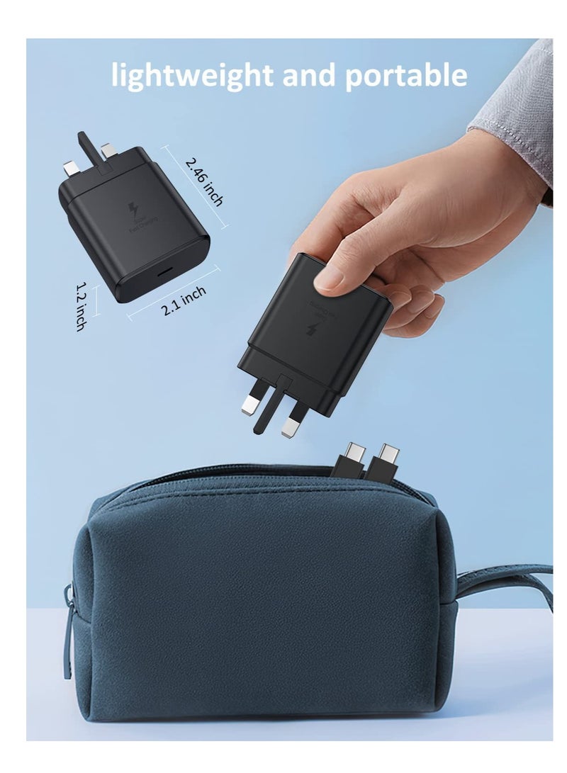 45W USB C Fast Charger Plug and Cable 1.2M PPS Type C Super-Fast Charging Plug and USB C Cable Compatible with Samsung Galaxy S25 Ultra/S24 Ultra/S24+/S23/S22/S24/S20/Note 20/Note 10/Tab S8/Tab S9/Z - Image 5